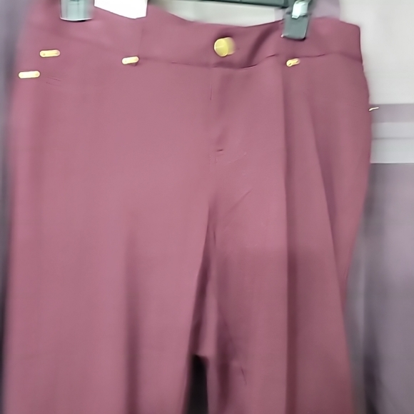 Inc International Concepts Zip Up Maroon Purple Pants Boot Cut Size 10 Nwt - Picture 2 of 8